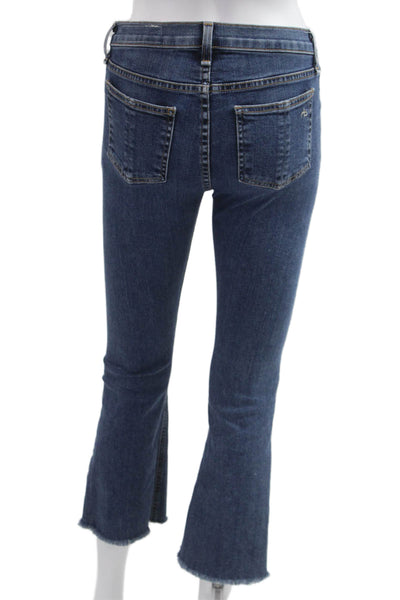 Rag & Bone Jean Women Dark Blue Cropped Flared Jeans Size 24