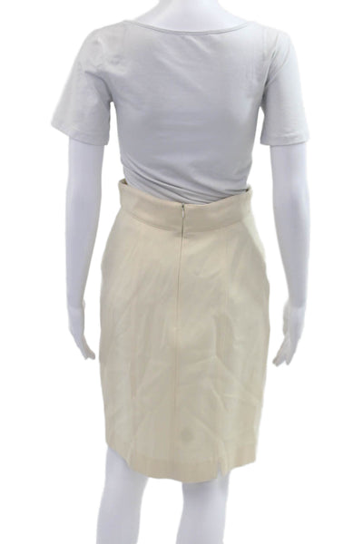 Escada Women Beige Straight Pencil Skirt 100% Wool Knee Length Size 34