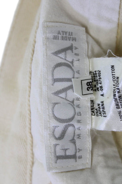 Escada Womens Beige Cotton Straight Pencil Skirt Size 38