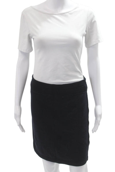 Escada Margaretha Ley Womens Straight Pencil Skirt Black Cotton Size 36