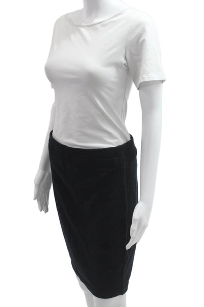 Escada Margaretha Ley Womens Straight Pencil Skirt Black Cotton Size 36