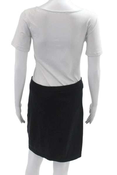 Escada Margaretha Ley Womens Straight Pencil Skirt Black Cotton Size 36