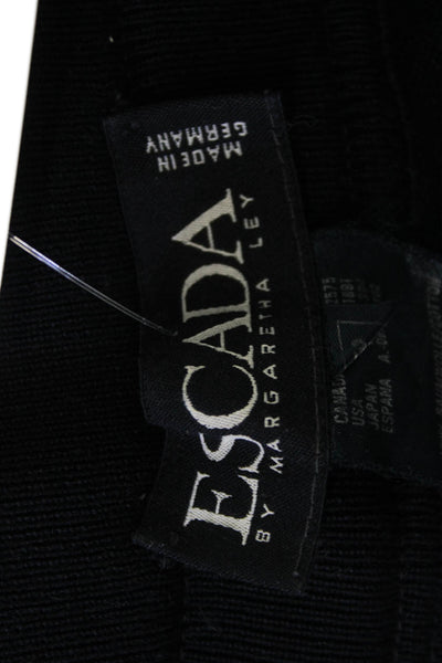 Escada Margaretha Ley Womens Straight Pencil Skirt Black Cotton Size 36