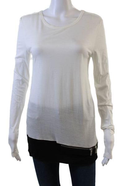 Michael Michael Kors Womens Basic White Cotton T-Shirt Long Sleeve Size S