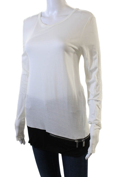 Michael Michael Kors Womens Basic White Cotton T-Shirt Long Sleeve Size S