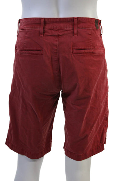 AG Adriano Goldschmied Mens Bermuda Chino Shorts Red Button Fly Size 33