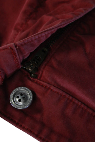 AG Adriano Goldschmied Mens Bermuda Chino Shorts Red Button Fly Size 33