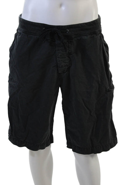 Standard James Perse Mens Cargo Drawstring Black Shorts Size S