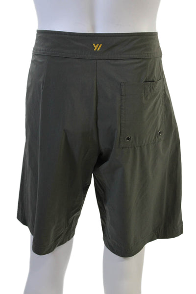 Y/Osemite James Perse Mens Dark Gray Army Drawstring Shorts Size 32