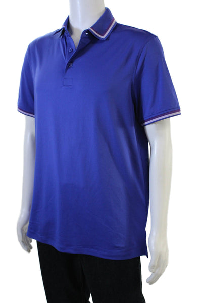 G/Fore Mens Short Sleeves Polo Shirt Blue Purple Size Medium