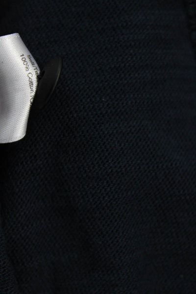 Rag & Bone Mens Short Sleeves Half Button Down Shirt Navy Blue Size Medium