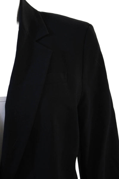 Vince Womens Black Collared Button Wool Blend Blazer Long Sleeve Size 6