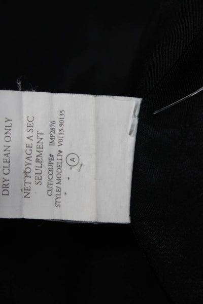 Vince Womens Black Collared Button Wool Blend Blazer Long Sleeve Size 6