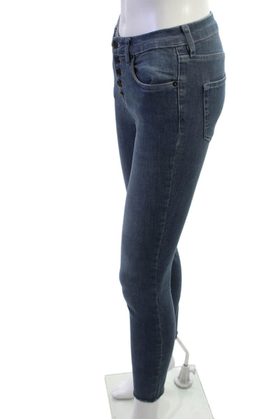 Free People Women Ankle Skinny High Rise Dark Blue Jeans Boho Size 26