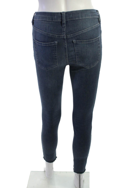 Free People Women Ankle Skinny High Rise Dark Blue Jeans Boho Size 26