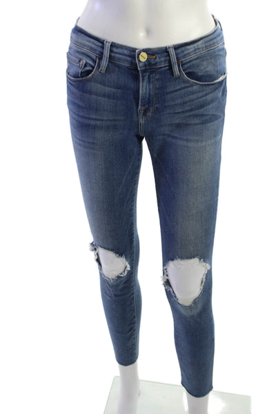 Frame Womens Ankle Skinny Jeans Blue High Rise Size 26