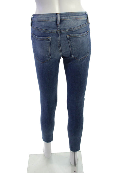 Frame Womens Ankle Skinny Jeans Blue High Rise Size 26