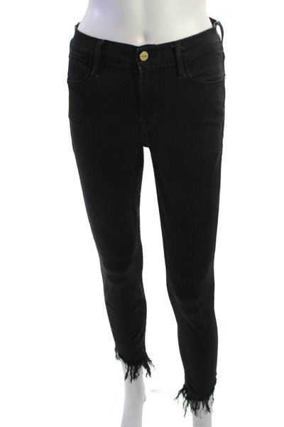 Frame Womens Black Ankle Skinny Jeans High Rise Size 26