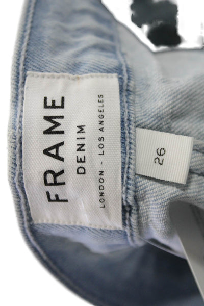 Frame Womens Cropped Straight Light Blue Jeans Size 26