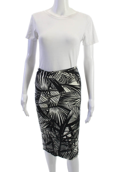 Elizabeth and James Women Straight Pencil Skirt Black Graphic Print Size 2