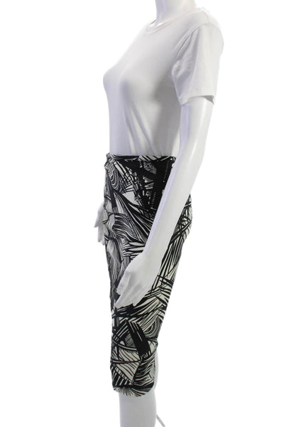 Elizabeth and James Women Straight Pencil Skirt Black Graphic Print Size 2