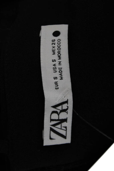 Zara Women Camisole Black V Neck Polyester Elastane Sleeveless Size S