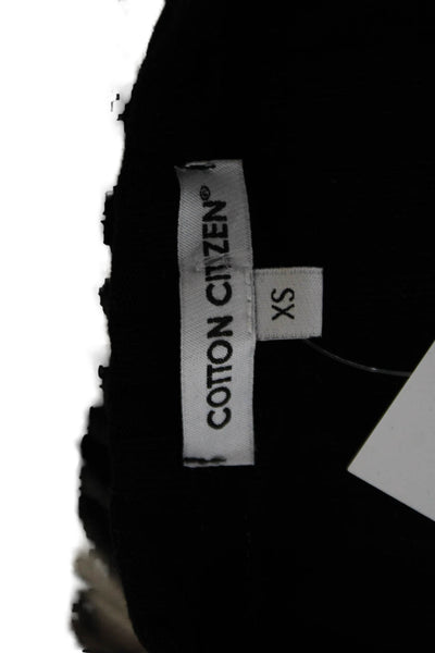Cotton Citizen Women Cropped Black Cotton Blend Long Sleeve Top Size XS