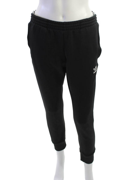 Adidas Mens Jogger Sweatpants Black Drawstring Polyester Cotton Size S