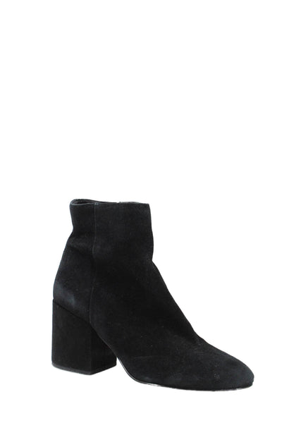 Sam Edelman Womens Rounded Toe Zip Block Booties Black Size 9.5