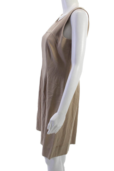 Ellen Tracy Womens Jacket Sheath Dress Beige Button 3/4 Sleeve Size 10P