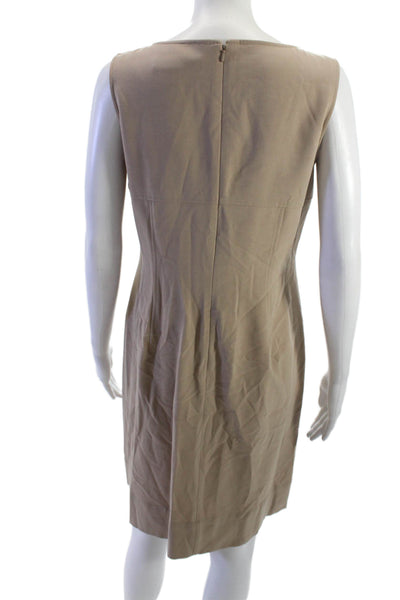 Ellen Tracy Womens Jacket Sheath Dress Beige Button 3/4 Sleeve Size 10P
