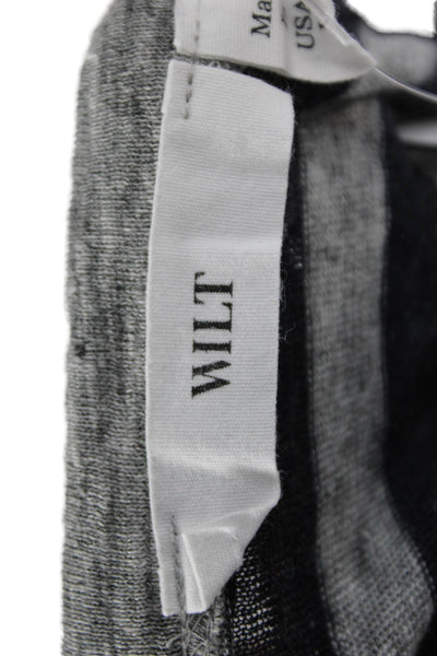 Wilt Womens Jersey Linen Striped Dark Blue Long Sleeve Round Neck Size L