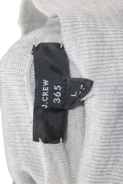 J Crew Women Pullover Sweater Gray Merino Wool Turtleneck Long Sleeve Size L