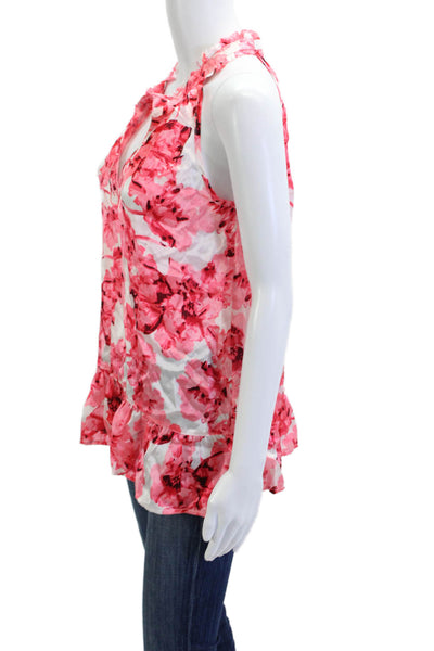 Lola Australia Womens Sleeveless V Neck Floral Silk Tunic Tank Size M