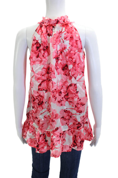 Lola Australia Womens Sleeveless V Neck Floral Silk Tunic Tank Size M