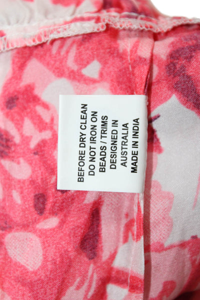 Lola Australia Womens Sleeveless V Neck Floral Silk Tunic Tank Size M