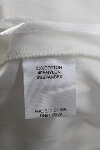 Superdown Women Cropped Button-Up Sleeveless Square Neck Top White Size S