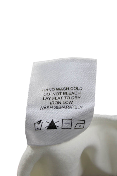 Superdown Women Cropped Button-Up Sleeveless Square Neck Top White Size S