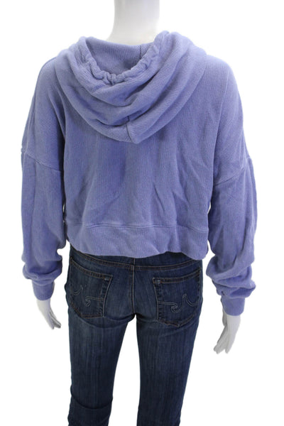 Wildfox Womens 90s Purple Pullover Hoodie Drawstring Long Sleeve Size S