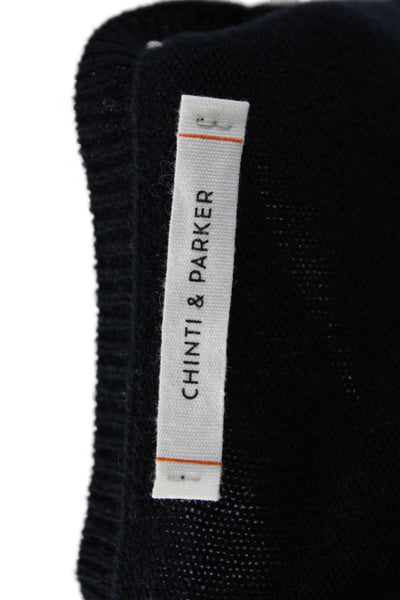 Chinti & Parker Unisex Pullover Dark Blue Cashmere Blend Crew Neck Size L