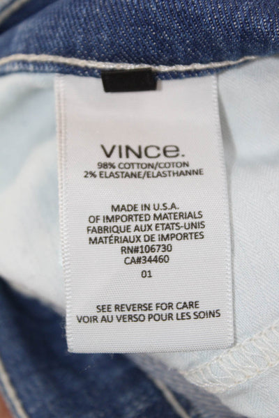 Vince Unisex Blue Cotton Stretch Beach Shorts Size 27