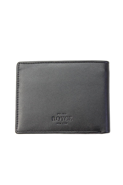 Royce Mens Leather Compartment Card Holder Wallet Black