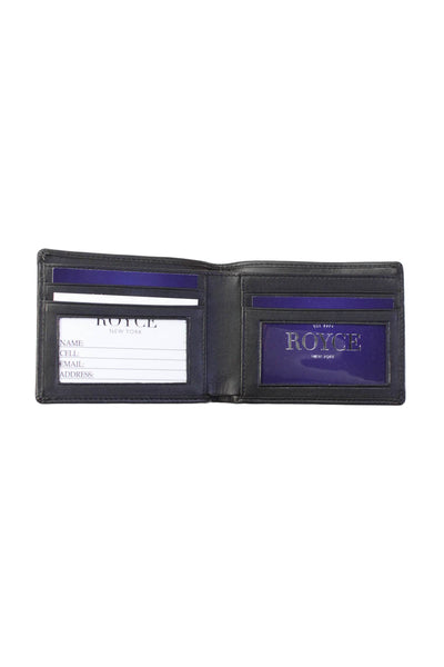 Royce Mens Leather Compartment Card Holder Wallet Black