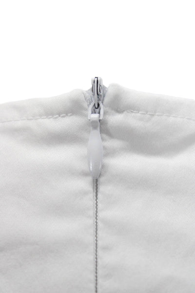 Weworewhat Women Mini Shirt Dress White Short Sleeve Crew Neck Size XS