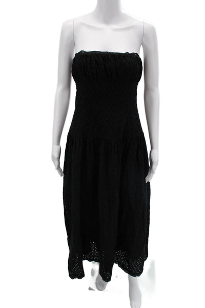 Tularosa Women Maxi Sundress Black 100% Cotton Sleeveless Boho Size S