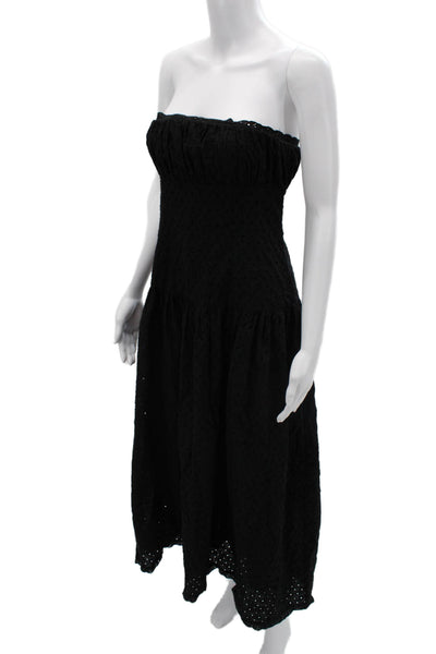 Tularosa Women Maxi Sundress Black 100% Cotton Sleeveless Boho Size S