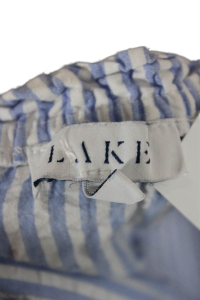 Lake Women Light Blue Striped Cotton Camisole Square Neck Size M