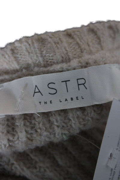 ASTR Womens Cardigan Beige Floral V Neck Button Long Sleeve Polyester Size L