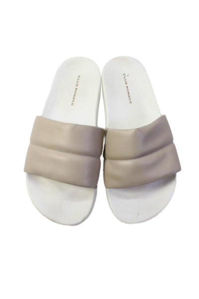 Club Monaco Womens Open Toe Slip On Sandals Beige Nude Size 9