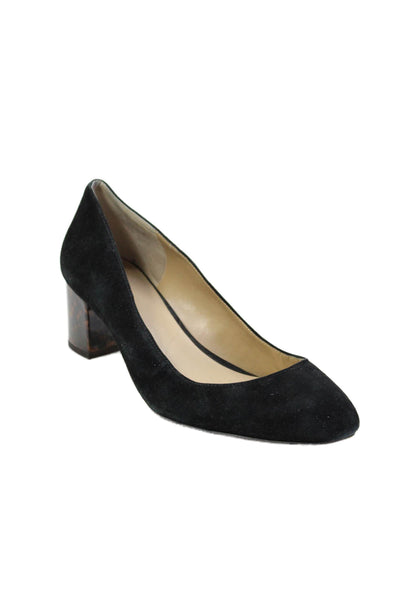 Ann Taylor Womens Round Toe Tortoise Shell Block Heel Pumps Black Size 11